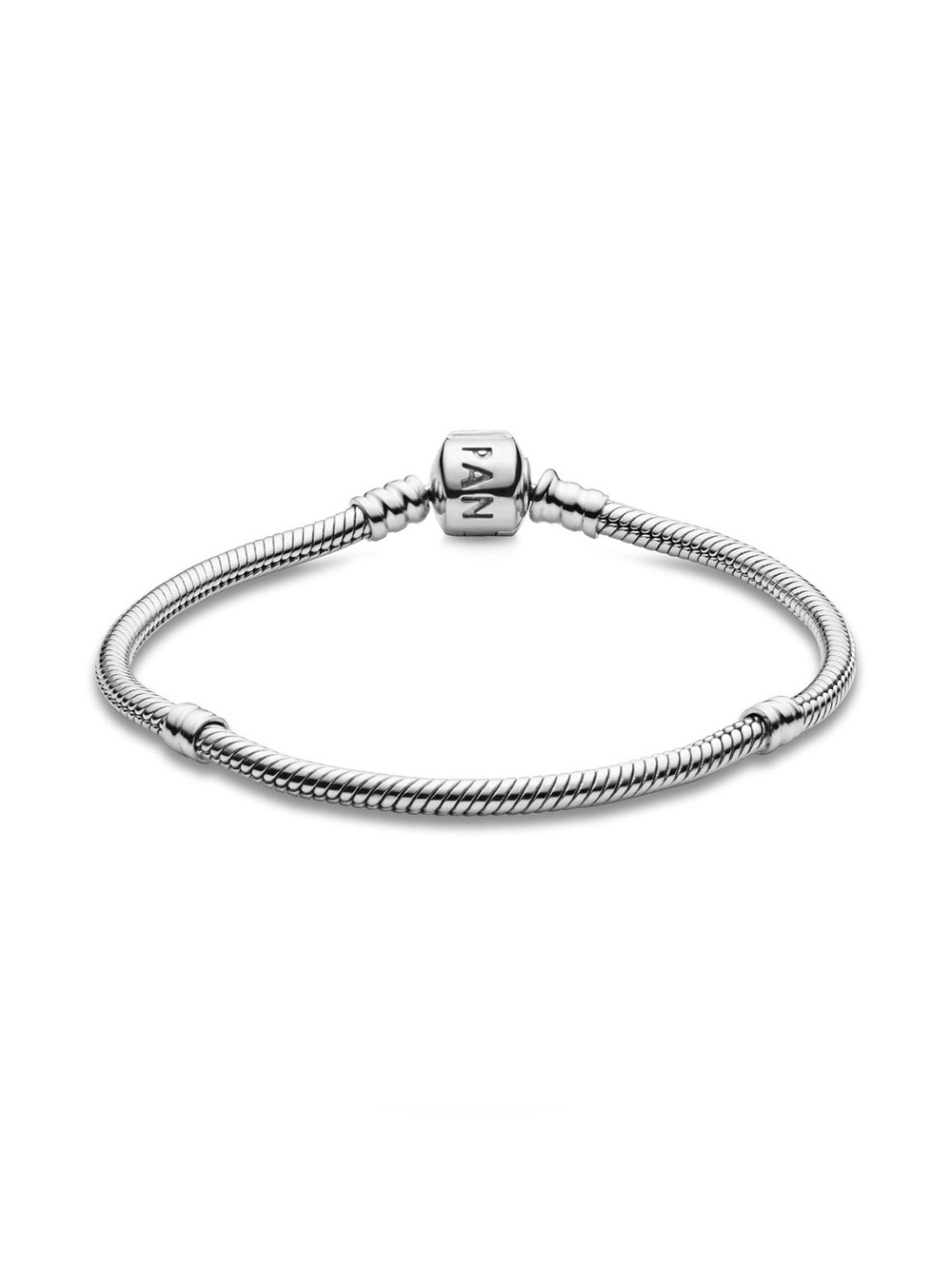 Pandora Silver Snake Chain Bracelet with Logo Clasp 7.1 inches
